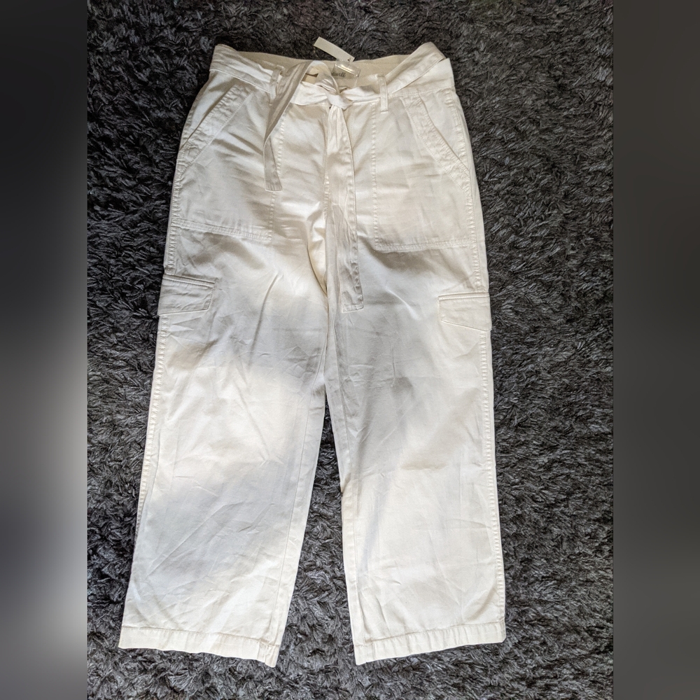 NWT Madewell Griff Superwide-Leg Cargo Pants in Vintage Canvas Petite
